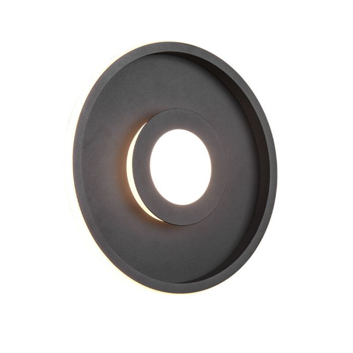 Plafonnier salle de bain moderne noir, Kayla, 28W, 3000K LED, IP44
