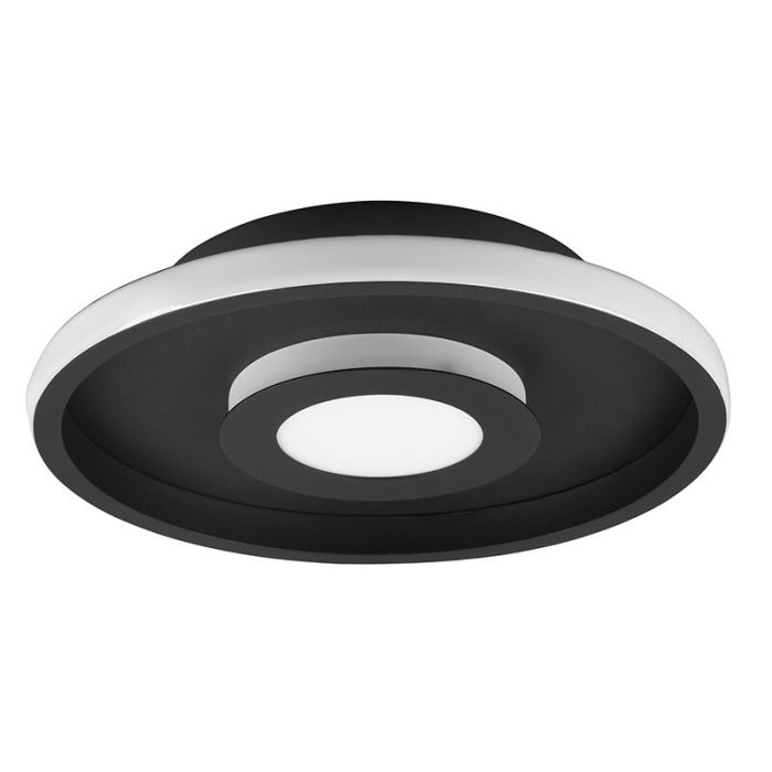 Plafonnier salle de bain moderne noir, Kayla, 28W, 3000K LED, IP44