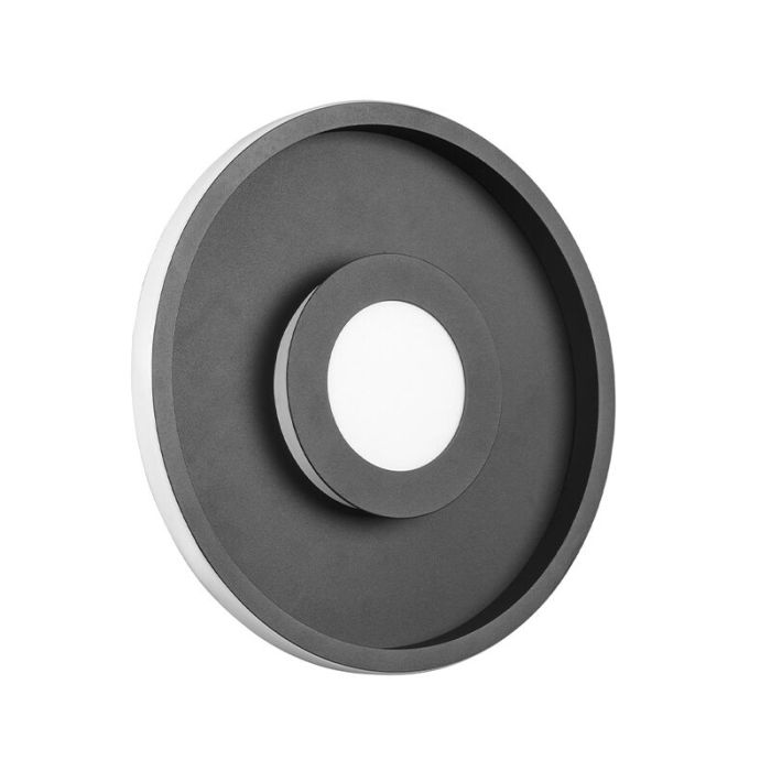 Plafonnier salle de bain moderne noir, Kayla, 28W, 3000K LED, IP44