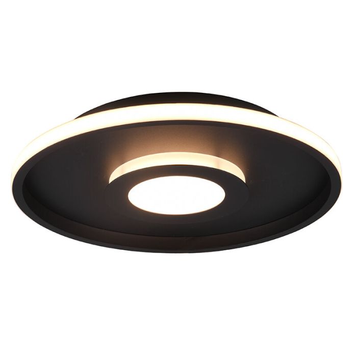Plafonnier salle de bain moderne noir, Kayla, 35W, 3000K LED, IP44