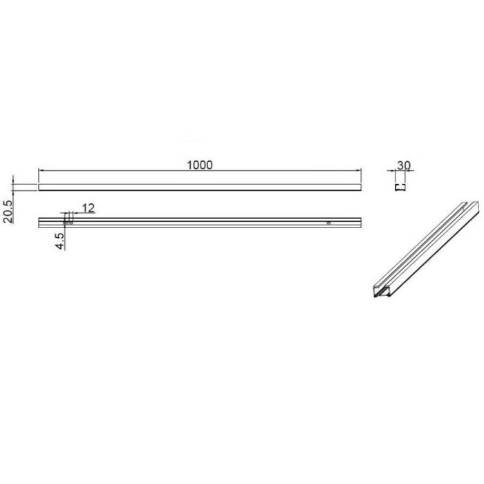 Rail électrifié 100cm pour éclairage sur rail biphasé, métal, blanc