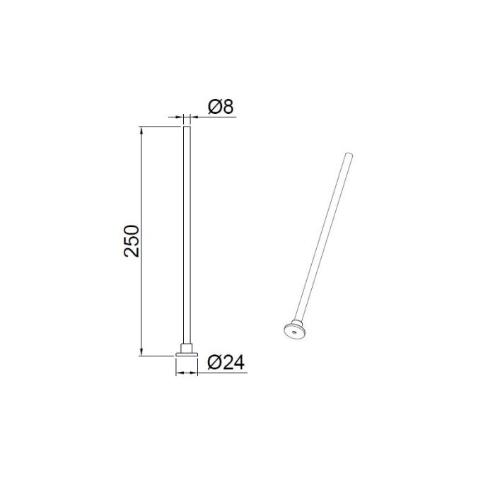 Suspension pour éclairage sur rail biphasé, métal, noir, 25cm