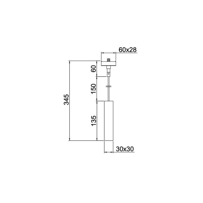 Adaptateur de suspension pour éclairage sur rail biphasé, blanc