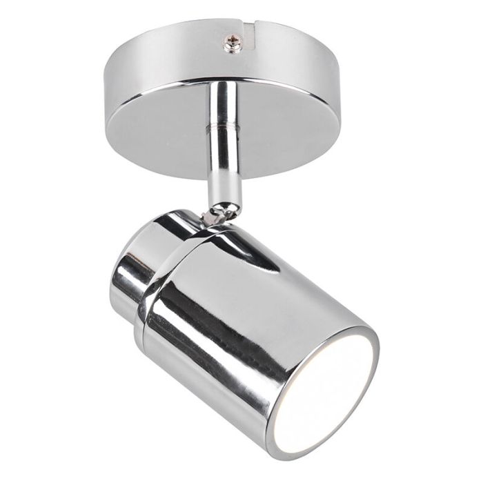 Spot plafond salle de bain moderne chromé, Nelis, IP44