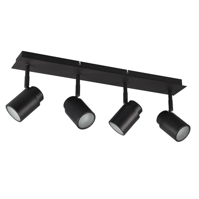 Spot plafond salle de bain moderne noir, Nelis, IP44