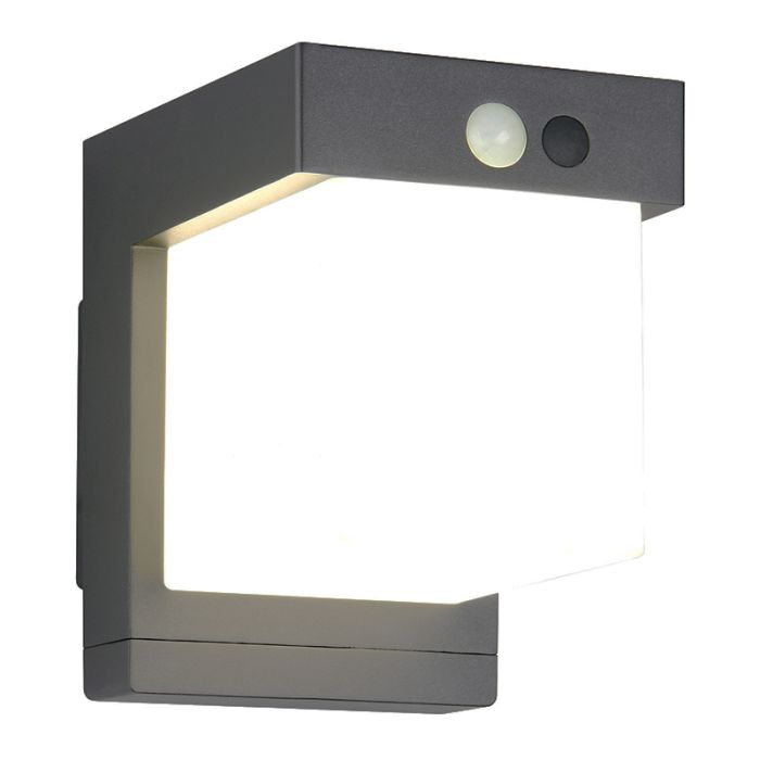 Applique solaire extérieur moderne noire, Kadija, 5,5W, 4000K LED, IP44