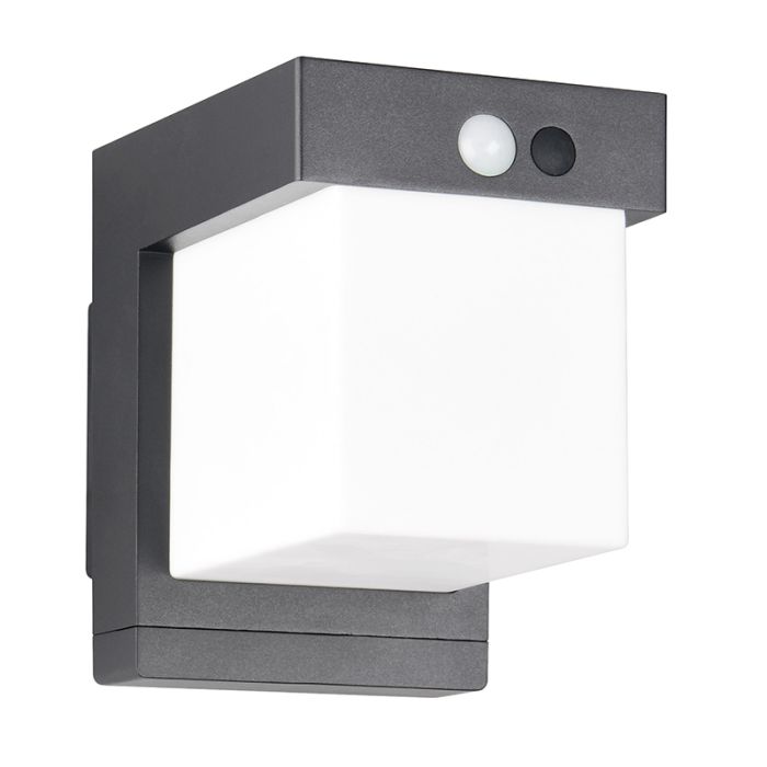 Applique solaire extérieur moderne noire, Kadija, 5,5W, 4000K LED, IP44