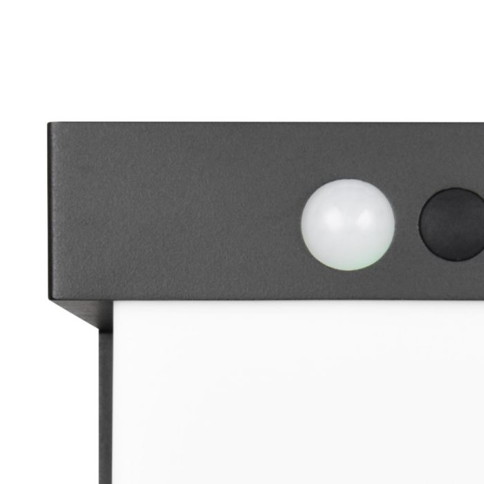 Applique solaire extérieur moderne noire, Kadija, 5,5W, 4000K LED, IP44