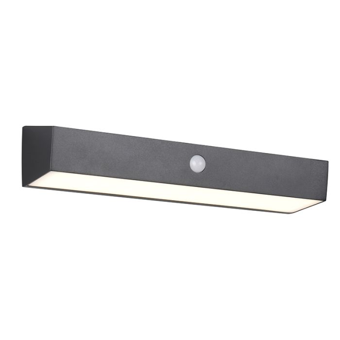 Applique solaire extérieur moderne noire, Ravindra, 6W, 4000K LED, IP44