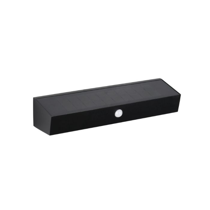 Applique solaire extérieur moderne noire, Ravindra, 6W, 4000K LED, IP44