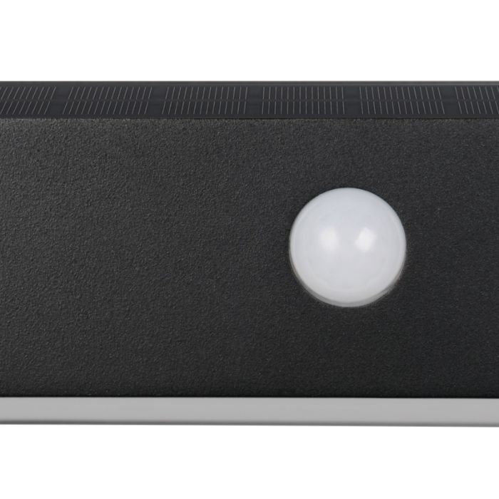 Applique solaire extérieur moderne noire, Ravindra, 6W, 4000K LED, IP44