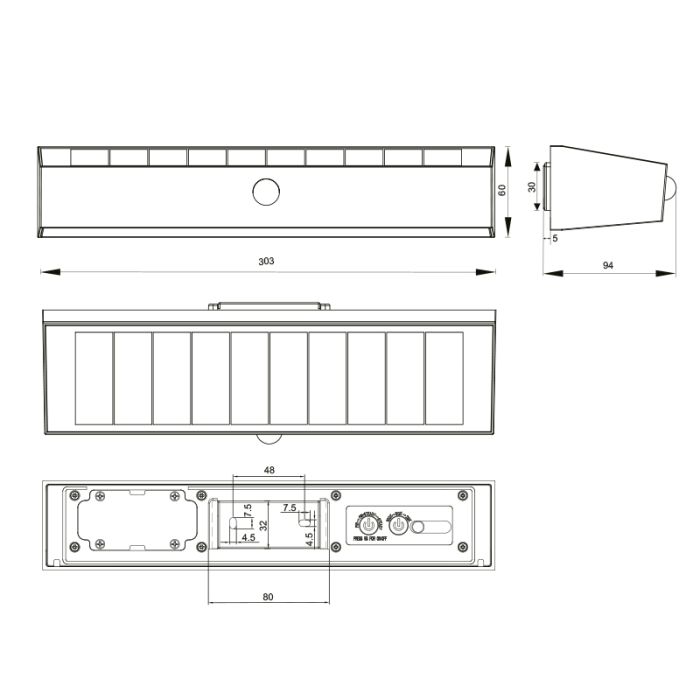 Applique solaire extérieur moderne noire, Ravindra, 6W, 4000K LED, IP44