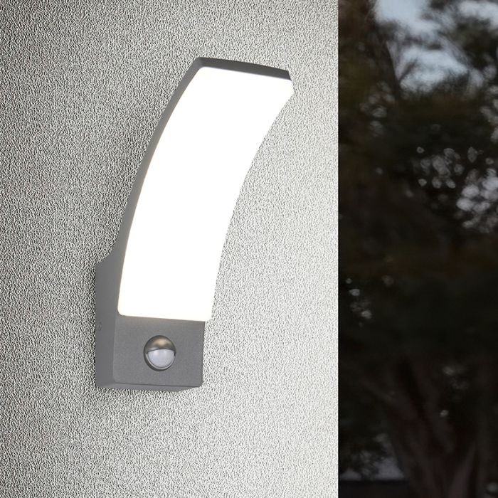 Applique extérieur avec détecteur de mouvement moderne anthracite, Popke, 12,5W, 4000K LED, IP44