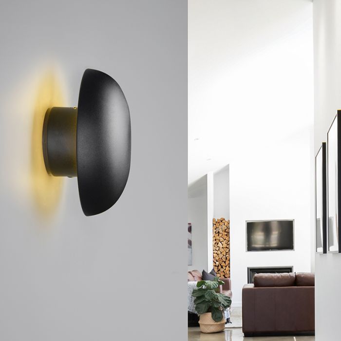 Applique murale rechargeable en métal noire, Khaoula, 1,5W, 3000K LED, gradable en 3 étapes