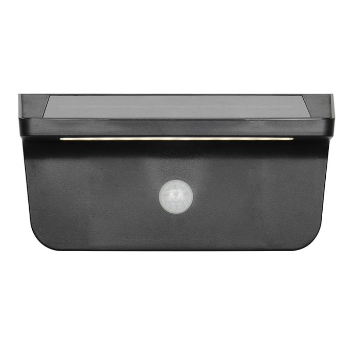 Applique solaire extérieur moderne noire, Mukaddes, 8W, 4000K LED, IP44