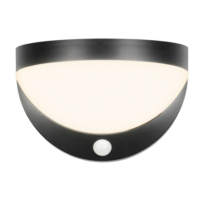 Applique solaire extérieur moderne noire, Mutlu, 8W, 4000K LED, IP44