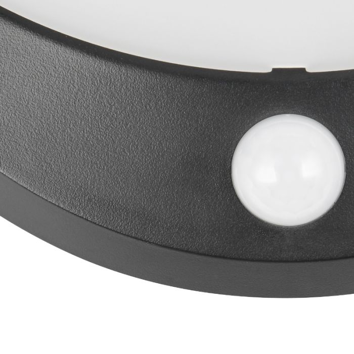 Applique solaire extérieur moderne noire, Mutlu, 8W, 4000K LED, IP44