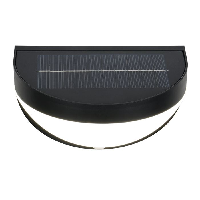 Applique solaire extérieur moderne noire, Mutlu, 8W, 4000K LED, IP44