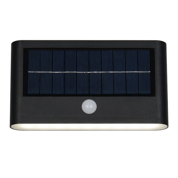 Applique solaire extérieur moderne noire, Nefise, 8W, 4000K LED, IP44