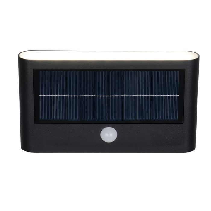Applique solaire extérieur moderne noire, Nefise, 8W, 4000K LED, IP44