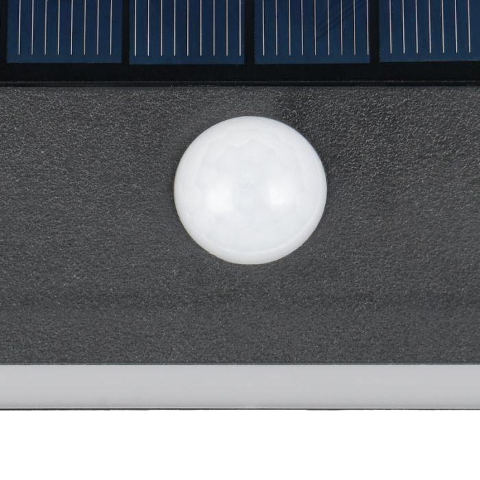 Applique solaire extérieur moderne noire, Nefise, 8W, 4000K LED, IP44