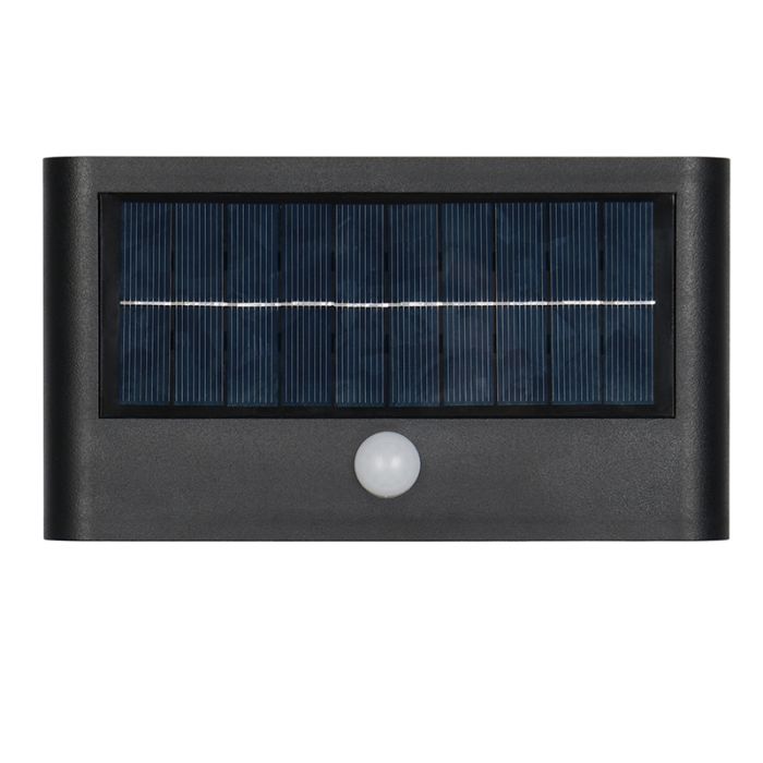 Applique solaire extérieur moderne noire, Nefise, 8W, 4000K LED, IP44