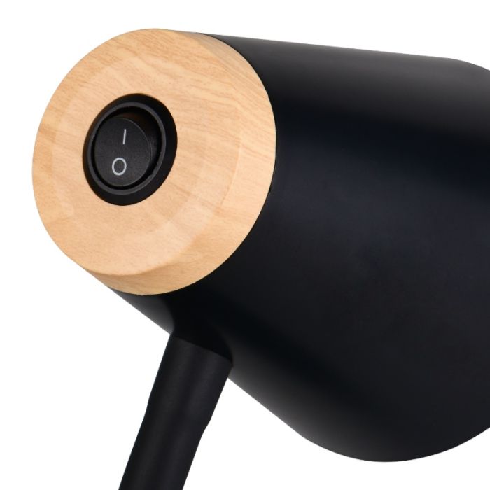 Lampe à pince moderne noire, Rahul, 4,5W, 3000K LED, avec interrupteur