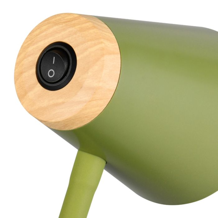 Lampe à pince moderne verte, Rahul, 4,5W, 3000K LED, avec interrupteur