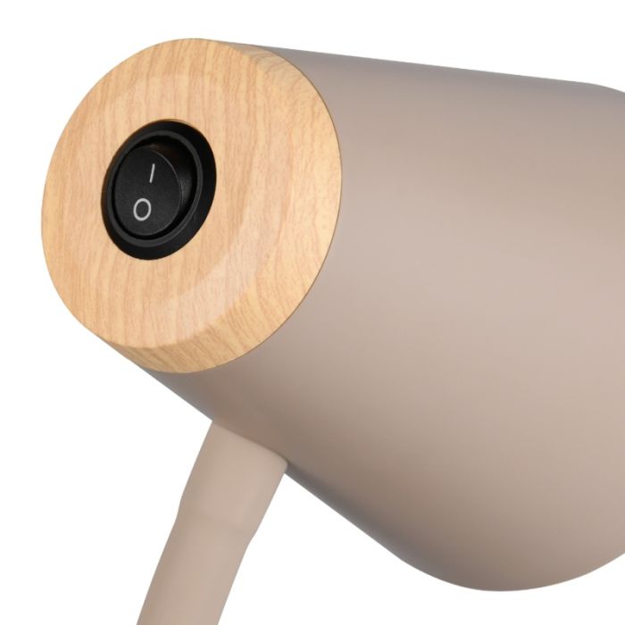 Lampe à pince moderne marronne, Rahul, 4,5W, 3000K LED, avec interrupteur