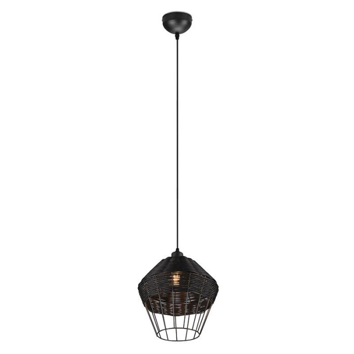 Suspension en rotin noire, Mirne
