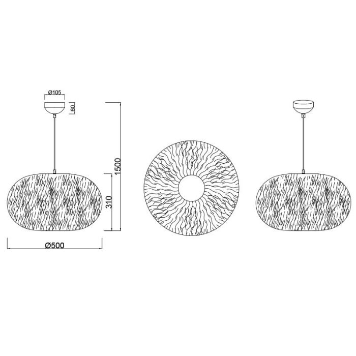 Suspension en tissu beige, Vijay