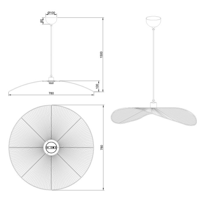 Suspension en papier marronne, Lykke
