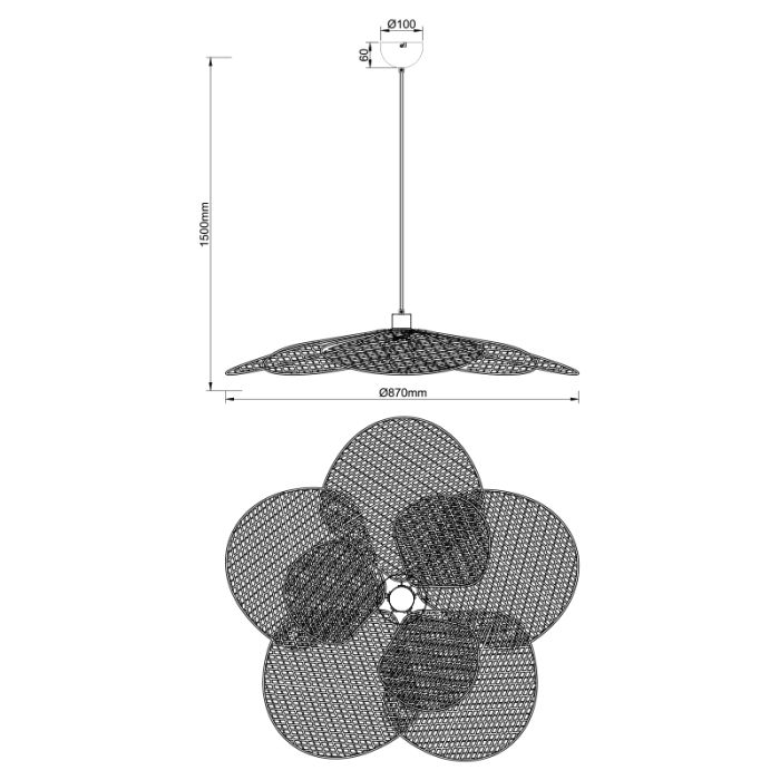 Suspension moderne noire, Lakshmi