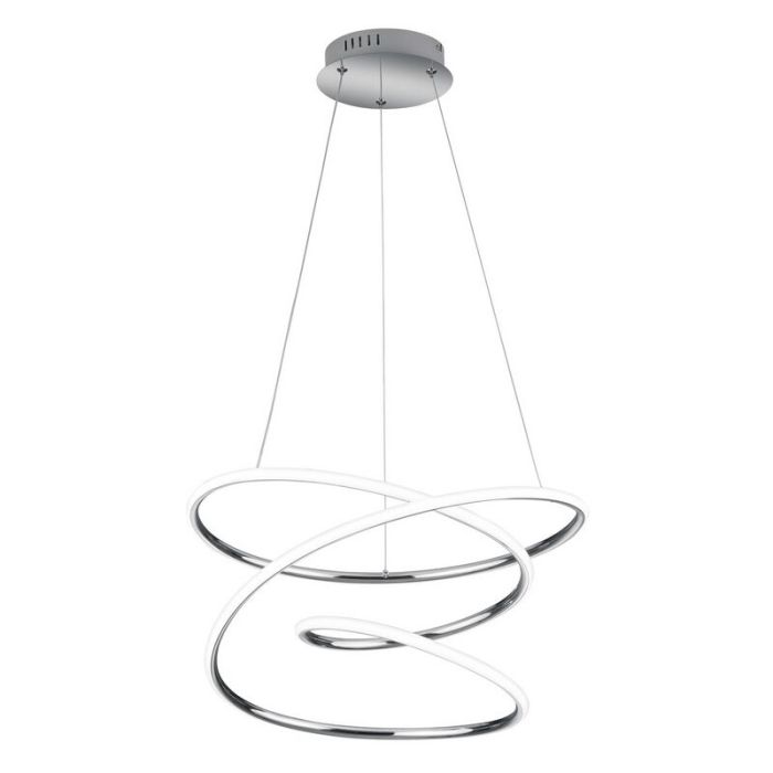Suspension design chromée, Marell, 36W, 4000K LED, gradable en 3 étapes