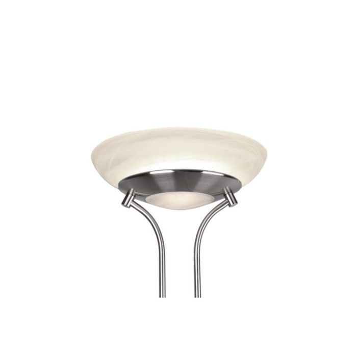 Lampadaire liseuse moderne nickel, Fredrika, 27W, 3000K LED, avec variateur tactile