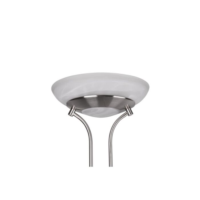 Lampadaire liseuse moderne nickel, Fredrika, 27W, 3000K LED, avec variateur tactile