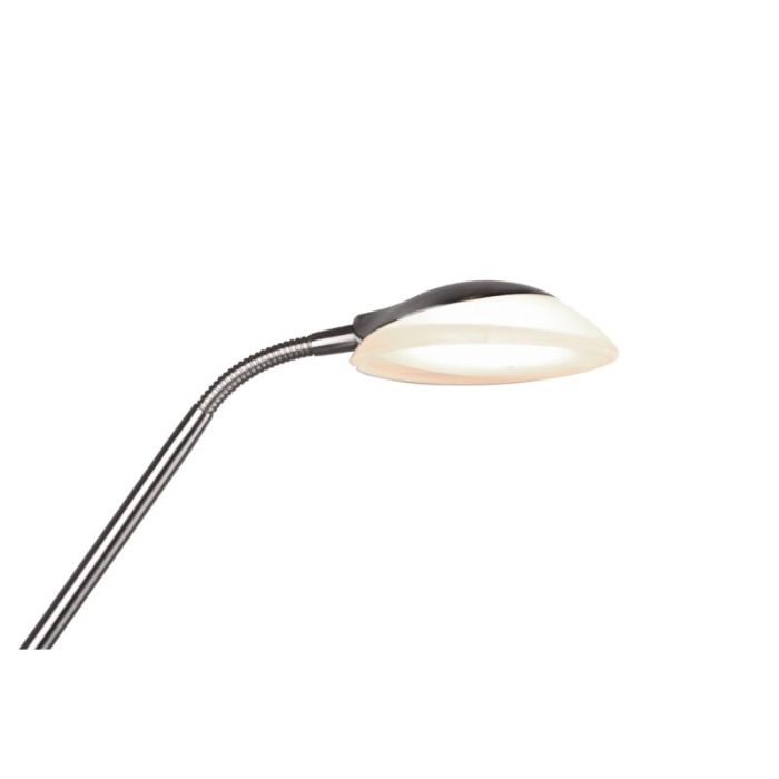 Lampadaire liseuse moderne nickel, Fredrika, 27W, 3000K LED, avec variateur tactile