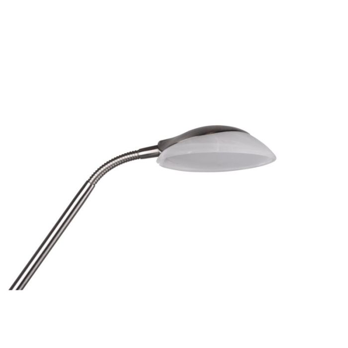 Lampadaire liseuse moderne nickel, Fredrika, 27W, 3000K LED, avec variateur tactile