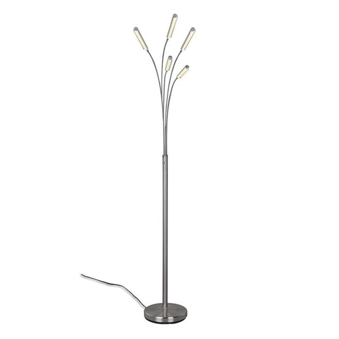 Lampadaire moderne nickel, Ekram, 3,5W, 3000K LED, avec interrupteur