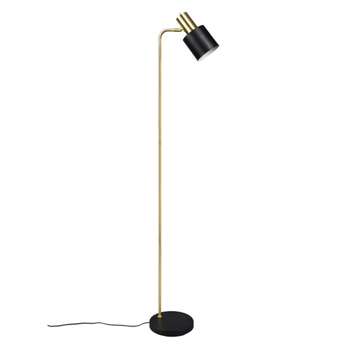 Lampadaire en métal noir, Zoja, avec interrupteur