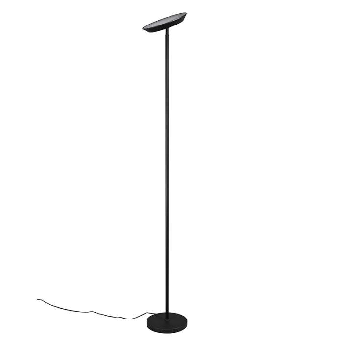 Lampadaire moderne noir, Shahid, 17W, blanc chaud à froid réglable LED, avec variateur tactile