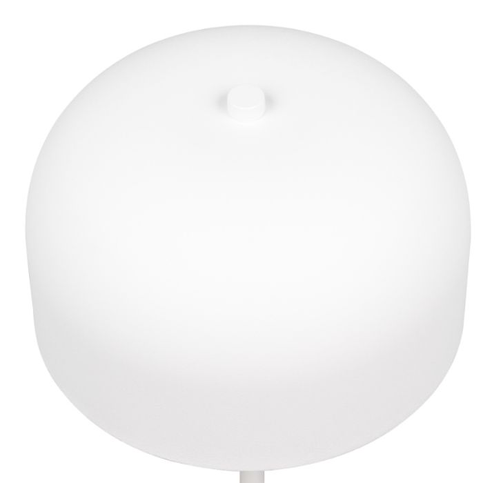 Lampadaire rechargeable moderne blanche, Dustin, 2,5W, 3000K LED, gradable en 3 étapes