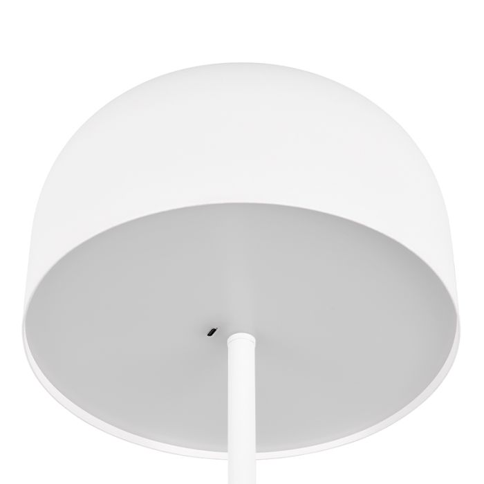 Lampadaire rechargeable moderne blanche, Dustin, 2,5W, 3000K LED, gradable en 3 étapes