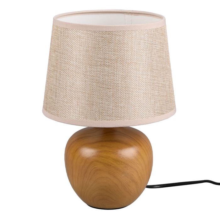 Lampe de table en céramique beige, Yet, avec interrupteur