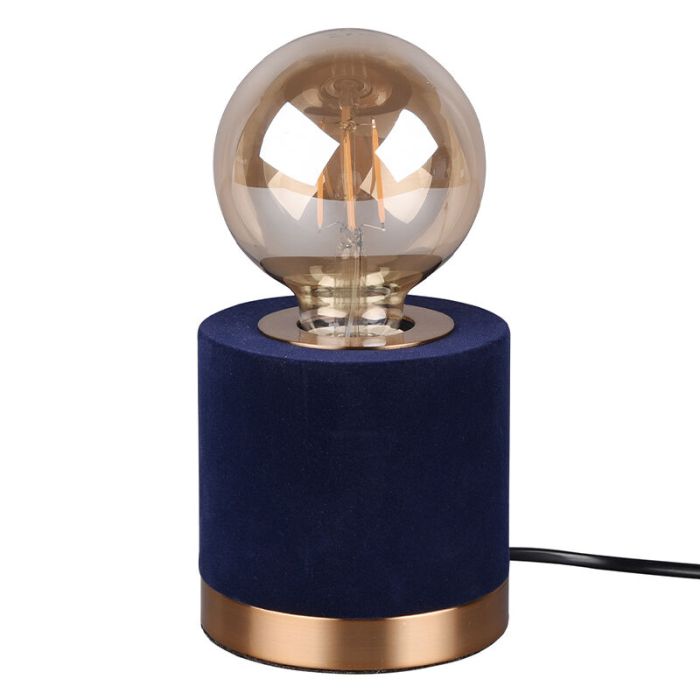 Lampe de table en béton bleue, Fabienne, avec interrupteur