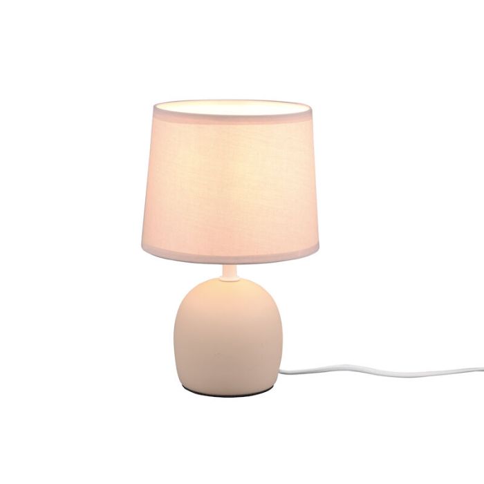 Lampe de table en céramique marronne, Myrna, avec interrupteur