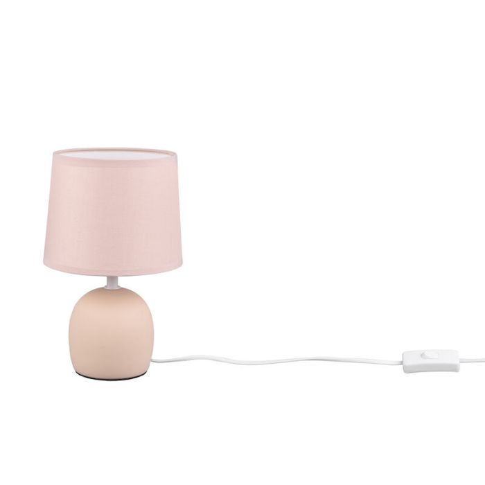 Lampe de table en céramique marronne, Myrna, avec interrupteur