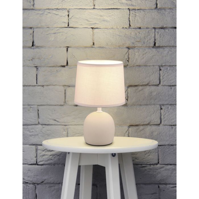 Lampe de table en céramique marronne, Myrna, avec interrupteur