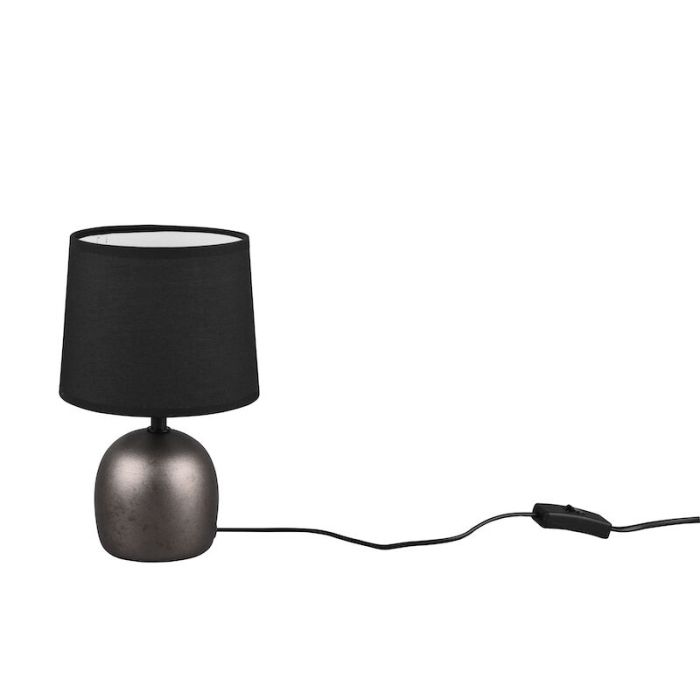 Lampe de table en céramique nickel, Myrna, avec interrupteur