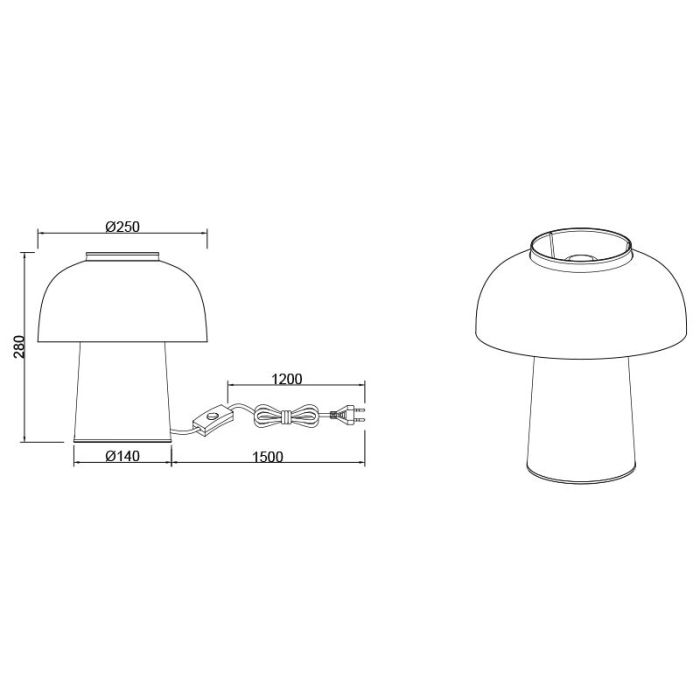 Lampe de table industrielle noire, Sylvano, avec interrupteur